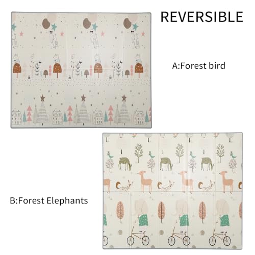 Baby Folding mat Play mat Extra Large Foam playmat Crawl mat Reversible Waterproof Portable Double Sides Kids Baby Toddler Outdoor or Indoor Use Non Toxic, Colorful（150x200x1cm）