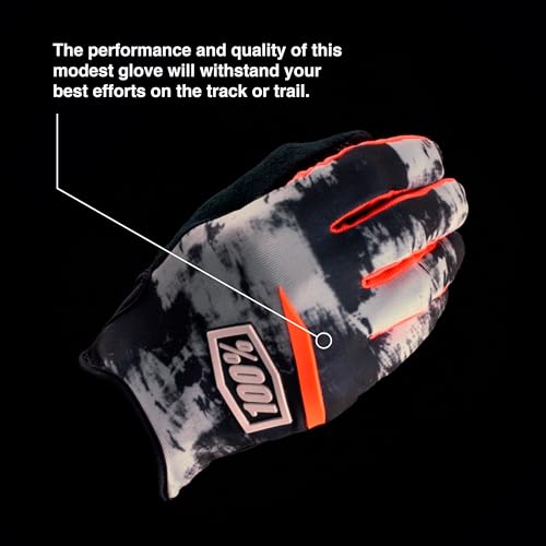 100% RIDECAMP Men's Motocross & Mountain Biking Gloves - Lightweight MTB & Dirt Bike Riding Protective Gear