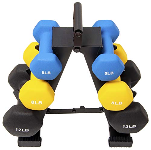 BalanceFrom Colored Neoprene Coated Dumbbell Set with Stand, Multi