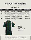 Coofandy Men's Knit Polo Shirt Short Sleeve Vintage Striped Golf Shirt, Green & Black, Medium
