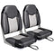 Leader Accessories A Pair of Elite Low/High Back Folding Fishing Boat Seat (2 Seats) (Black/Light Grey/Charcoal)