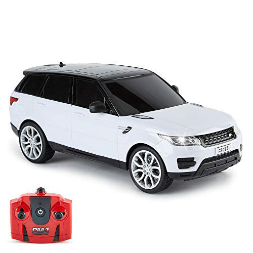 CMJ RC Cars 118GRRW Range Rover Sport Officially Licensed Remote Control Car 1:18 Scale Working Lights 2.4Ghz White