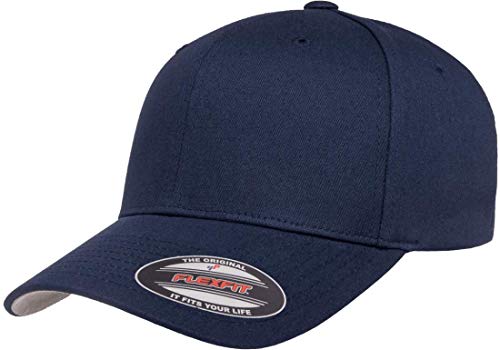 Flexfit Unisex Adults Cotton Twill Fitted Cap Hat, Navy, Large-X-Large US