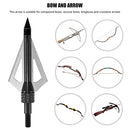 12pcs Archery Bow Hunting Tips Arrow Heads Screw 100 Grain 3 Blade Broadheads (Black)