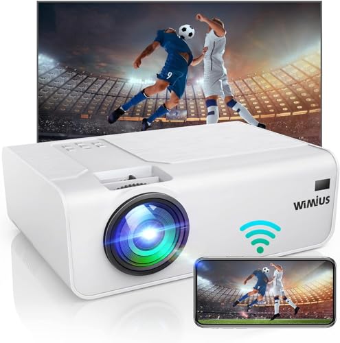 Mini Projector,WiMiUS 9000 Lumen Portable Projector Support 1080P Full HD,Video Projector with 200'' Huge Screen and 70% Zoom Function,WiFi Projector Compatible with TV Sticks, PS4, PS5,HDMI,USB,AV