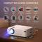 YABER WiFi Projector Mini Portable Projector 6000 Lumen 1080P Supported FullHD Projector 236" Home Theater Wireless Mirroring Projector for PC/iPhone/iOS/Android/tablet/PS4/PS5/TV Stick/DVD Player