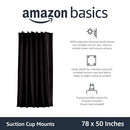 Amazon Basics Portable Window Blackout Curtain Shade with Suction Cups for Travel, Kids, and Baby Nursery - 1.27 x 1.98 M, Black - 1-Pack