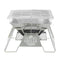 Grillz 2-in-1 Outdoor Portable Camping Fire Pit Barbeque Grill Smoker, Silver