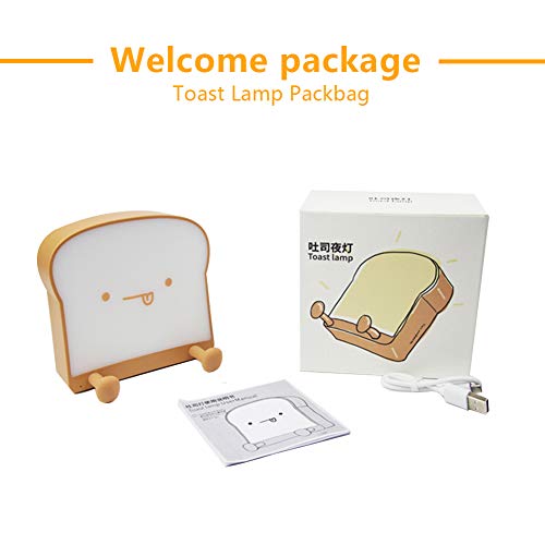 QANYI Cute Night Light Toast Bread LED Night lamp with Rechargeable and Timer, Portable Bedroom Bedside Bed lamp Birthday Gifts Ideas for Tween Teenage Teenager Teen Girls Boy Kids Women