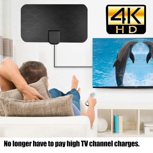 Digital TV Antenna,Antenna for Smart TV,360°Reception,Support 4K 1080p Smart Television,Detachable Signal Amplifier-Signal Booster-HDTV Antenna 10ft Coaxial HDTV Cable, Portable HD TV Antenna Indoor