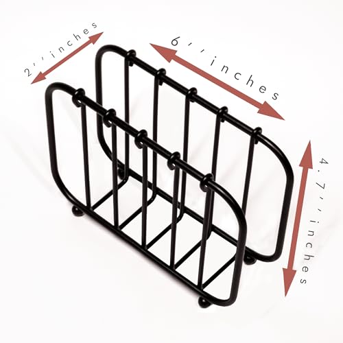 Napkin Holder, Modern Metal Black Napkin Holder for Kitchen, Countertops & Outdoor Tables - Napkin Holder for Table - Suitable for All Dining Room Decors Napkin Holders For Paper Napkins - (Black)