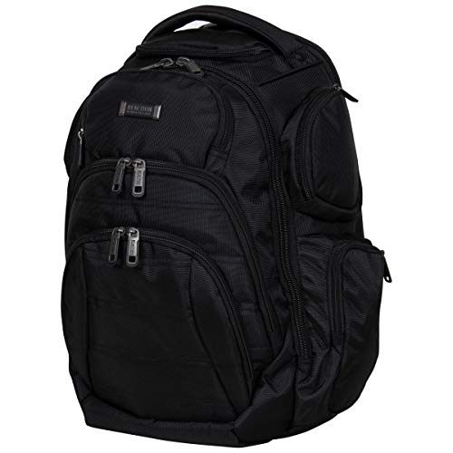 KENNETH COLE 5708145 Cole Reaction Pack-of-All-Trades' Multi-Pocket 17.0” Laptop & Tablet Business Travel Backpack, Black, One Size