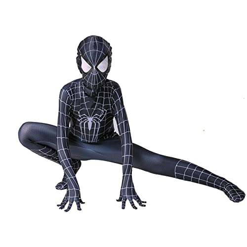 ZUOZHE Superhero Costume Children's Boys Spiderman Costume Kids Black Realistic Spiderman Suit Spiderman Cosplay Kids Amazing Spiderman Mask Spiderman Outfit Children far From Home