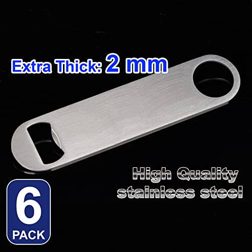 Speed Bottle Opener Stainless Steel Beer Flat Bar Cap Bartender Blade Sublimation Drink Heavy Duty Can Solid Kitchen Remover Restaurant Summer Holiday Party Blanks Durable Supplies Hang Silver 6X