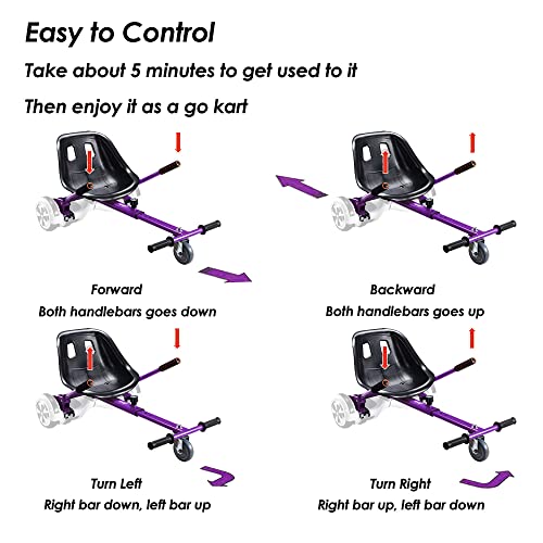KKA Hoverboard Accessories, Hoverboard Seat Attachment Fits Self Balancing Scooter Go Cart Frame (Black)