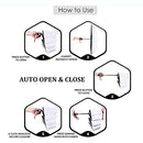 Cuby UV Sun Umbrella Compact Folding Travel Umbrella Auto Open and Close for Windproof, Rainproof & 99.98% UV Protection Parasol with Black Anti-UV Coating (White)