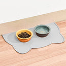 TOKAYIFE Cat Food Mat, Silicone Pet Feeding Mat for Floor Non-Slip Waterproof Dog Water Bowl Tray Cushion (17" x 10", Light Gray)