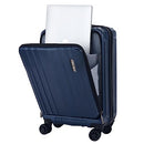 Carry On 55x35x23cm Cabin Luggage 20 Inch with Front Compartment for 15.6" Laptop, Lightweight ABS+PC Hardshell Suitcase with Dual Control TSA Lock, with YKK Zipper, 4 Spinner Silent Wheels, Dark Blue