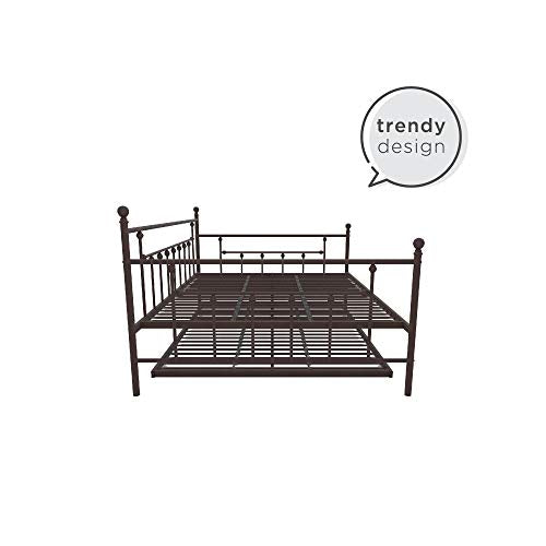 DHP Manila Queen Metal Full Size Trundle, Bronze Daybed