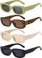 Tskestvy 4 Pieces Retro Sunglasses Vintage Sunglasses Small Square Rectangle 90s Glasses Trendy Y2K for Women Aesthetic, A, One size fits all