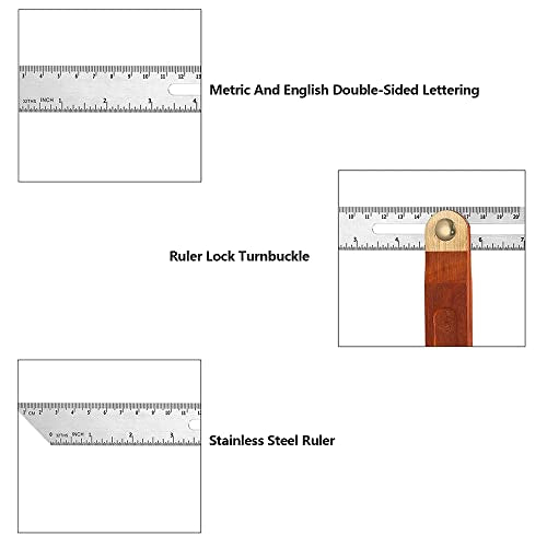 Adjustable Carpentry Square Bevel Gauge, T Bevel Angle Finder Craft Bevel Tool for Craftsman Carpenter Architect Engineer Woodworking