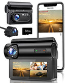 GKU 4K+1080P Front & Rear Dash Cam, 5GHz WiFi & GPS, 3-Channel, Triple 2.5K+1080P Car Cameras, Free SD Card, 3.16" IPS Display, Night Vision, Parking Monitor & Supercapacitor, Supports up to 516GB