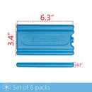 WORLD-BIO Ice Pack Brick Freezer Cool Packs for Lunch Box, Slim, Lightweight, Long-Lasting Reusable for Lunch Cooler Bag, Thin Lunchbox Cold Pack Blocks for Coolers Canned Beer Keep Food Fresh 6 Packs