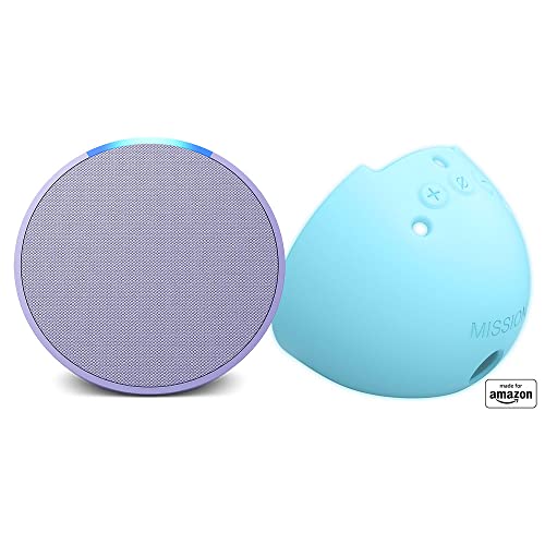 Echo Pop | Full sound compact Wi-Fi and Bluetooth smart speaker with Alexa | Midnight Teal and a Made For Amazon Sleeve for Echo Pop (2023 release), Glow-in-the-dark