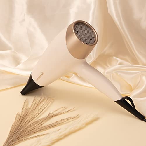 Remington Shea Soft Hair Dryer, D4740AU, Enriched with Shea Oil for Sleek, Smooth Hair, Ionic Technology, 3 Heat & 2 Speed Settings, White & Gold