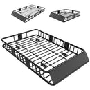 Advwin Universal Rooftop Cargo Basket 64" x 39" x 5" -115kg Capacity Steel Roof Rack with Wind Fairing