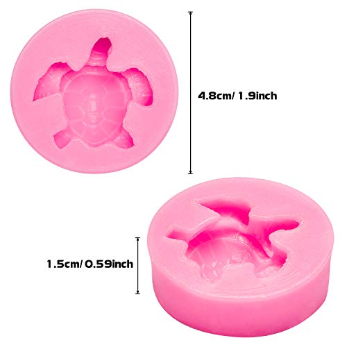 4 Pieces Turtle Chocolate Mold Sea Turtle Silicone Mold Fondant Candy Mold Chocolate Making Mold Baking Mould Tool for Cake Decorating Polymer Clay