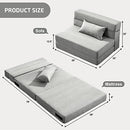 SUYOLS Folding Sofa Bed with Pillow - Convertible Chair Floor Couch & Sleeping Mattress - Foldable Memory Foam Sleeper for Living Room/Dorm/Guest Room/Home Office/Apartment/Upstairs Loft, Light Grey