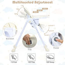 BABY JOY Baby High Chair, Folding Highchair for Toddlers w/Adjustable Height, Recline Backrest & Footrest, Portable High Chair Baby Dinning Chair w/Wheels, Removable PU Leather Seat (Beige)