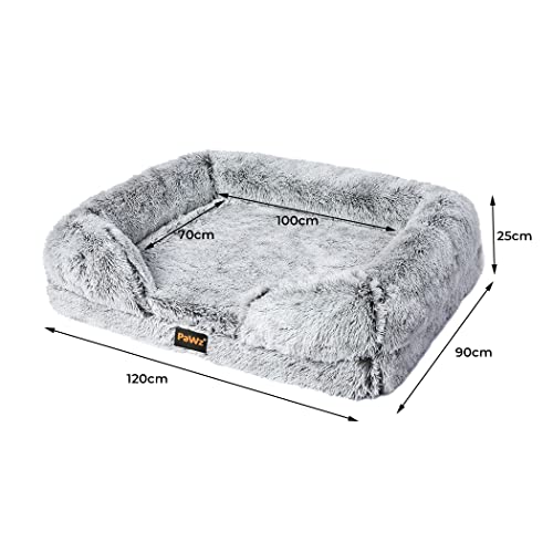 PaWz Pet Dog Claming Bed Orthopedic Sofa Memory Foam Removable Washable Cover (XL(120cm x 90cm x 25cm))