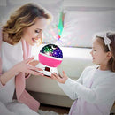 MOKOQI Star Projector Night Lights for Kids with Timer, Gifts for 1-14 Year Old Girl and Boy, Room Lights for Kids Glow in The Dark Stars and Moon can Make Child Sleep Peacefully and Best Gift-Pink