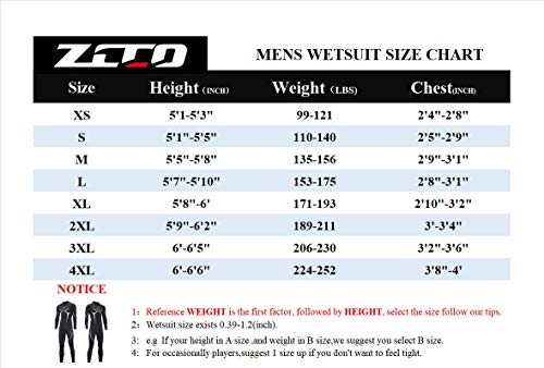 ZCCO Wetsuits Men's 3mm Premium Neoprene Full Sleeve Dive Skin for Spearfishing,Snorkeling, Surfing,Canoeing,Scuba Diving Wet Suits(XL)