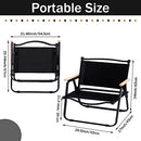 Lallisa 2 Pack Folding Camping Chairs, Portable Lightweight Low Lawn Chair with Thicken 600D Oxford Beach Camp Park Chairs Supports 253lbs Carbon Steel Armchairs for Hiking Fishing Picnic Concerts