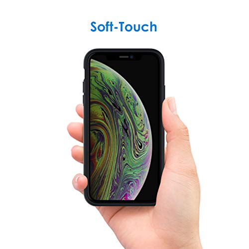 JETech Silicone Case Compatible with iPhone Xs and iPhone X 5.8-Inch, Silky-Soft Touch Protective Cover with Microfiber Lining (Black)