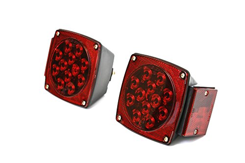 MaxxHaul 70205 Trailer Light Kit - 12V All LED, Left and Right Waterproof Submersible for Trailers, Boat Trailer Truck Marine Camper RV Snowmobile