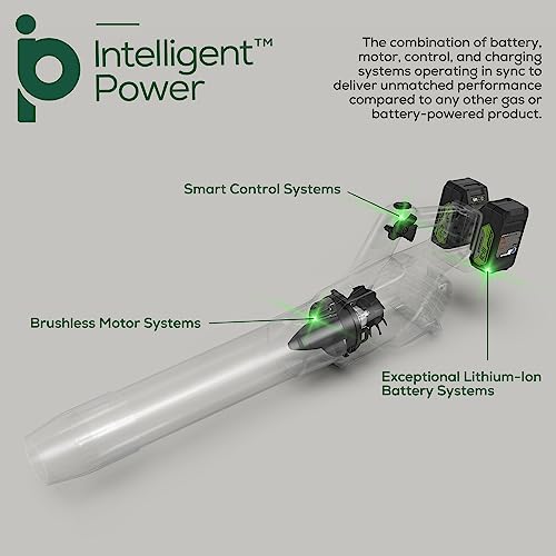 Greenworks 48V (2 x 24V) Brushless Cordless Axial Blower (140 MPH / 585 CFM), (2) 4.0Ah USB Batteries (USB Hub) and Dual Port Rapid Charger Included)