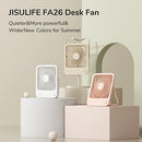 JISULIFE Desk Fan Battery Operated Small Fan，180° Foldable Portable Fan, 4 Speeds Adjustable Ultra Quiet for Home Office Travel Outdoor-White