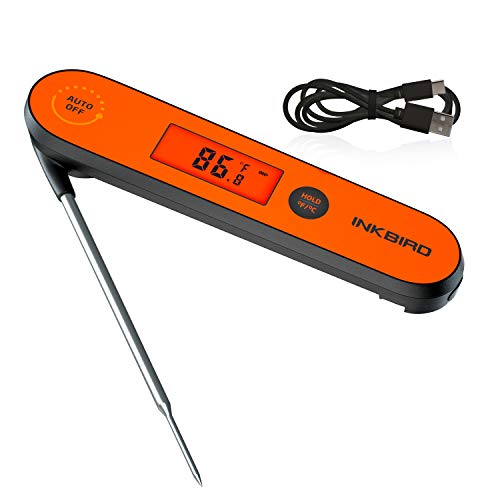 Inkbird Digital Instant Read Meat Thermometer Rechargeable Magnetic Foldable Food Probe with Waterproof Carrying Storage Case 7.4 x 2.9 x 0.98 inches