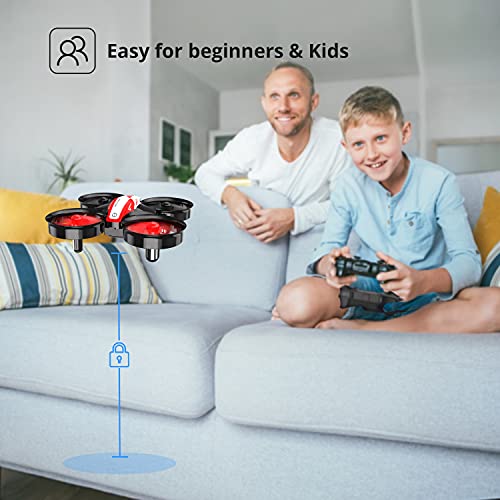 Holy Stone Mini Drone for Kids Beginners, Throw to go Indoor RC Nano Quadcopter Plane with Altitude Hold, 3D Flips, Headless Mode and 3 Batteries Toys for Boys Girls, Upgraded HS210 Red