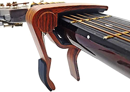 Guitar Capo for Acoustic and Electric Guitars - Rosewood with 5 Picks