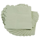 100 Pack Cocktail Napkin 2-Ply Scalloped Edged Dessert Napkins Sage Green Folded 5 x 5 Inches Disposable Napkins for Dinner Wedding Birthday Party Bridal Anniversary Reception Event