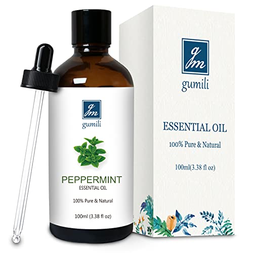 Peppermint Essential Oil, Pure Natural Peppermint Oil for Spray, Diffuser, Hair, Skin, Massage - 100ml 3.38 Fl Oz