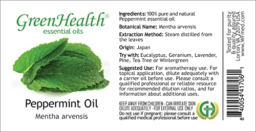 1 fl oz Peppermint Essential Oil (100% Pure & Uncut) - GreenHealth