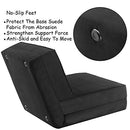 (Black) - Giantex Fold Down Chair Flip Out Lounger Convertible Sleeper Bed Couch Game Dorm Guest (Black)