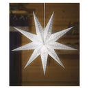 EMOS White Paper Pendant lamp with Star Motif with E14 Socket, Christmas Star with 3.2 m Power Cable, Paper Star with Hanging Device, for LED lamp up to 25 W, 60 cm, IP20 Indoor, for Hanging