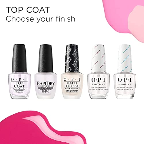 OPI RapiDry Nail Polish Drying Top Coat, High Shine and Glossy Finish, Quick Drying, Designed to Shine, Seal and Protect, 15ml
